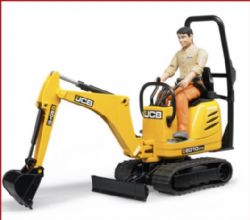 BRUDER - JCB MICRO EXCAVATRICE 8010 CTS AVEC TRAVAILLEUR #62002